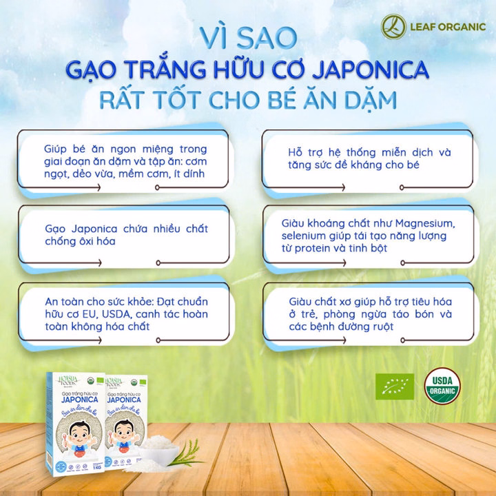 Gạo Trắng Hữu Cơ Japonica Hoa Sữa, Gạo Ăn Dặm Cho Bé Túi 1Kg L014 - Lady'S Passion - Ảnh 5