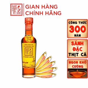 01 Chai Nước Mắm Tĩn (Chai Thủy Tinh) Cá Cơm Ruột Đỏ Độ Đạm 60N 250Ml - Nước Mắm Tĩn