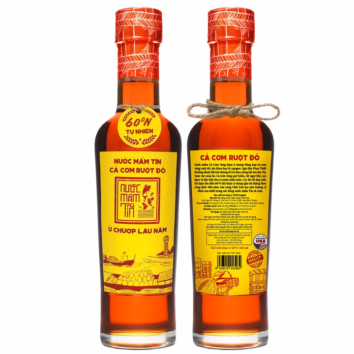 01 Chai Nước Mắm Tĩn (Chai Thủy Tinh) Cá Cơm Ruột Đỏ Độ Đạm 60N 250Ml - Nước Mắm Tĩn - Ảnh 3
