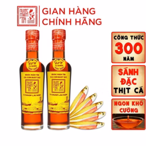Combo 2 Chai Nước Mắm Tĩn Cá Cơm Ruột Đỏ Độ Đạm 60N 250Ml - Nước Mắm Tĩn