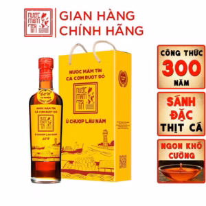 01 Chai Nước Mắm Tĩn Cá Cơm Ruột Đỏ Độ Đạm 60N Chai Thủy Tinh 500Ml - Nước Mắm Tĩn