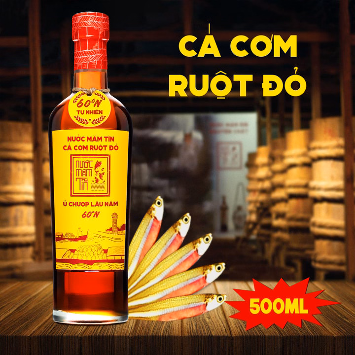 Combo 2 Chai 500Ml Nước Mắm Tĩn Cá Cơm Ruột Đỏ Độ Đạm 60N Chai Thủy Tinh - Nước Mắm Tĩn - Ảnh 4