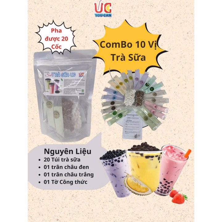 Combo 10 Vị 20 Gói Trà Sữa Hòa Tan, Dễ Pha Chế Tại Nhà - Lady'S Passion