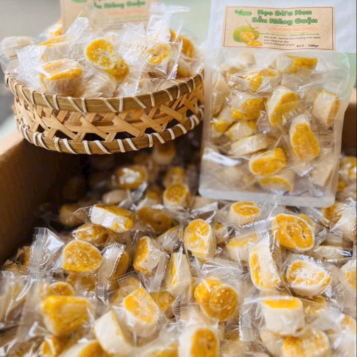Kẹo Dừa Non Sầu Riêng Cuộn Độc Đáo Thơm Ngon Chuẩn Vị 500G - Winnie House - Ảnh 2