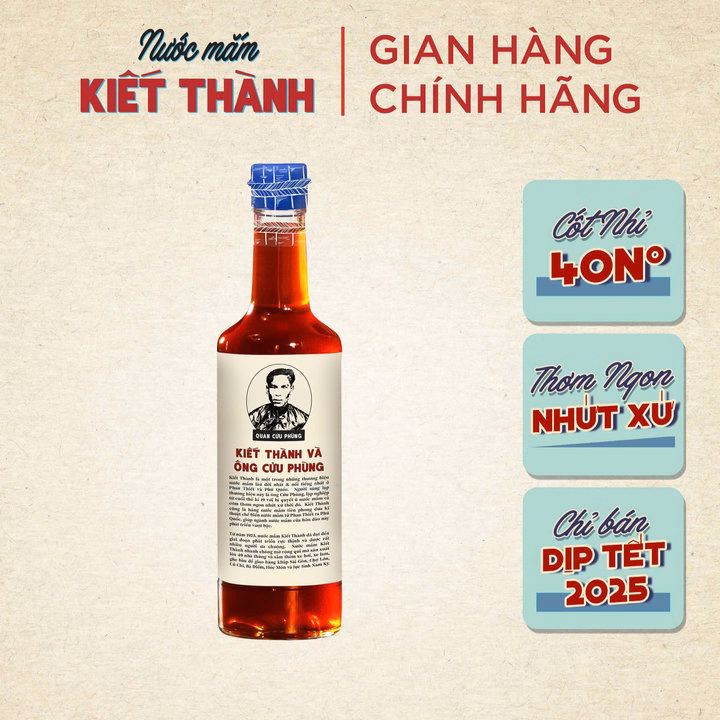 01 Chai Nước Mắm Kiết Thành Thơm Ngon Nhứt Xứ 500Ml Cốt Nhỉ 40 Độ Đam Nguyên Chất - Nước Mắm Tĩn - Ảnh 3