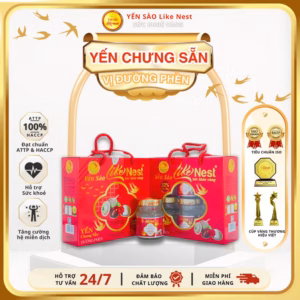 [Giỏ Mini 6 Hủ] Yến Chưng Đường Phèn Like Nest 32% Tổ Yến