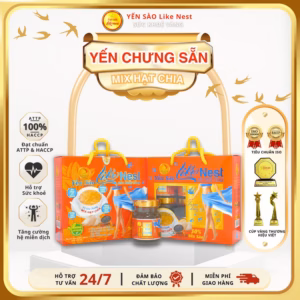 Yến Chưng Sẵn Vị Hạt Chia Like Nest 32% (Giỏ Mini Tiết Kiệm 6 Hũ)