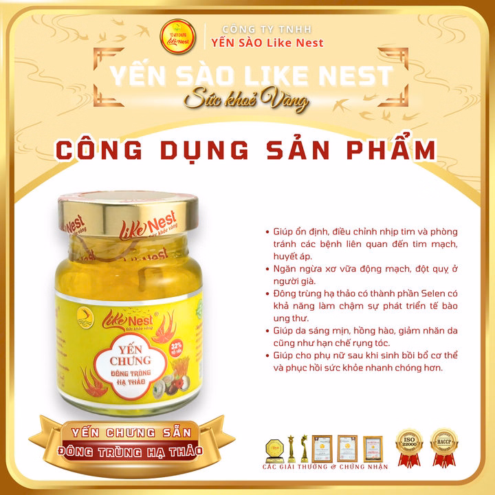 Yến Chưng Sẵn Vị Đông Trùng Hạ Thảo Like Nest 32% (Giỏ Mini Tiết Kiệm 6 Hũ) - Ảnh 2