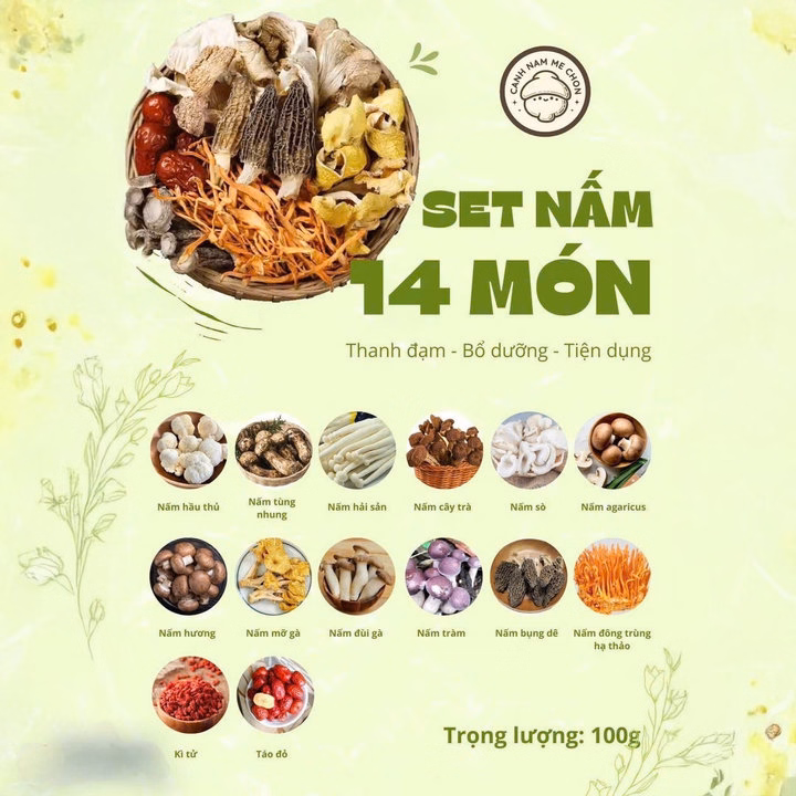 Set Nấm 14 Vị Thượng Hạng - Bữa Ăn Ngon, Sức Khỏe Dồi Dào 100G - Winnie House - Ảnh 10