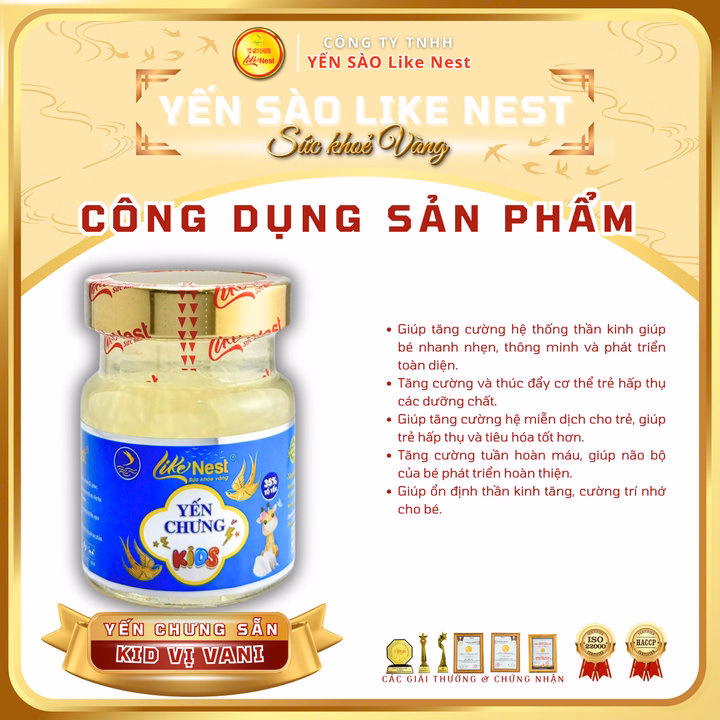 Yến Chưng Sẵn Kids Vị Vani Like Nest 35% ( Giỏ Mini Tiết Kiệm 6 Hũ ) - Ảnh 3