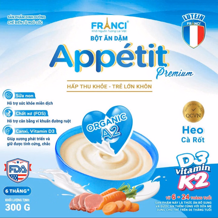 Bột Ăn Dặm Appétit- Heo Cà Rốt - Ảnh 3