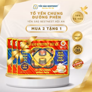[Mua 2 Tặng 1] Yến Sào Bestnest Hội An - Tổ Yến Chưng Sẵn Đường Phèn 18% - Hộp Quà 6 Hũ X 70Ml