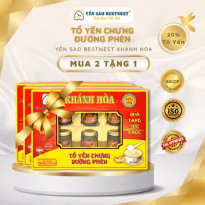 [Mua 2 Tặng 1] Yến Sào Bestnest Khánh Hoà - Tổ Yến Chưng Sẵn Đường Phèn 20% (Hộp 6 Hũ X 70Ml)