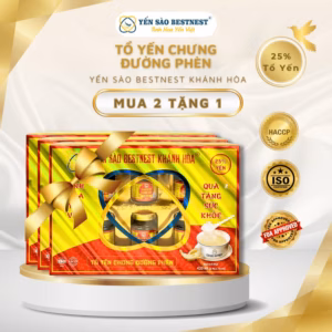 [Mua 2 Tặng 1] Yến Sào Bestnest Khánh Hoà - Tổ Yến Chưng Sẵn Đường Phèn 25% (Hộp 6 Hũ X 70Ml)