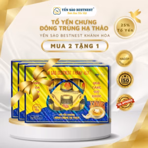 [Mua 2 Tặng 1] Yến Sào Bestnest Khánh Hoà - Tổ Yến Chưng Sẵn Đông Trùng Hạ Thảo 25% (Hộp 6 Hũ X 70Ml)