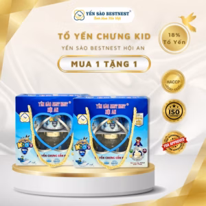 [Mua 1 Tặng 1] Yến Sào Bestnest Hội An - Tổ Yến Chưng Sẵn Kid'S 18%- Hộp Quai Xách 6 Hũ X 70Ml