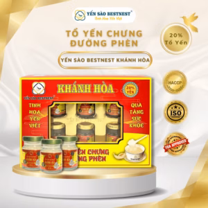 Yến Sào Bestnest Khánh Hoà - Tổ Yến Chưng Sẵn Đường Phèn 20% (Hộp 6 Hũ X 70Ml)
