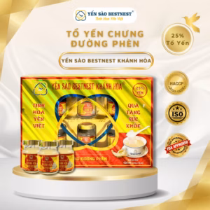 Yến Sào Bestnest Khánh Hoà - Tổ Yến Chưng Sẵn Đường Phèn 25% (Hộp 6 Hũ X 70Ml)