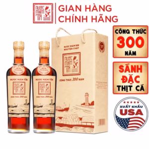 [Cặp 2 Chai] Nước Mắm Tĩn Nhãn Đỏ Độ Đạm 40N Chai Thủy Tinh 500Ml - Làng Chài Xưa
