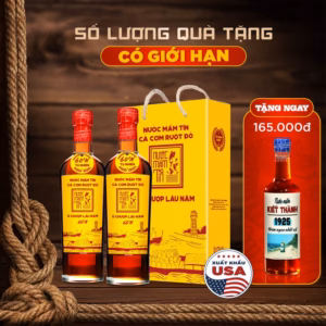 Combo 2 Chai 500Ml Nước Mắm Tĩn Cá Cơm Ruột Đỏ Độ Đạm 60N Chai Thủy Tinh - Nước Mắm Tĩn