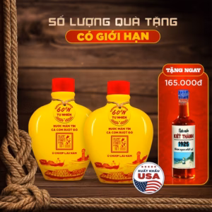 Combo 2 Bình Gốm Nước Mắm Tĩn Cá Cơm Ruột Đỏ Độ Đạm 60N 250Ml - Nước Mắm Tĩn