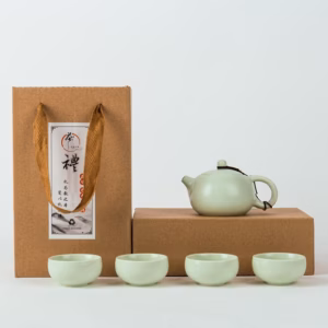 Bộ Ấm Chén Sứ Cao Cấp Hộp Giấy 5 Chi Tiết - Sương Mai