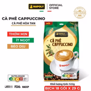 [Bịch] Cà Phê Hòa Tan Cappuccino 1 - Napoly Coffee - 18 Gói/Bịch