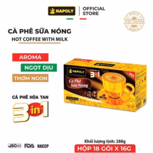 [Hộp] Cà Phê Hòa Tan Sữa Nóng 3In1 - Napoli Coffee - 18 Gói/Hộp