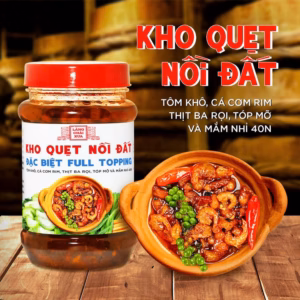 [Hủ 250G] Kho Quẹt Nồi Đất Làng Chài Xưa Thơm Ngon Đặc Biệt Full Topping Tôm Khô, Cá Cơm Rim, Thịt Ba Rọi, Tốp Mỡ Mắm Nhỉ