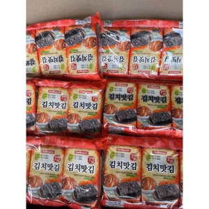 5 Lốc( 15 Gói) Rong Biển Hàn Quốc Vị Kim Chi Godbawee Hàn Quốc -Gdn