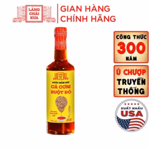 [Kf] Nước Mắm Nhỉ Cá Cơm Ruột Đỏ Làng Chài Xưa 500Ml/Chai Thủy Tinh Cá Vàng Ngon Vùng Nước Trồi 300 Năm Truyền Thống