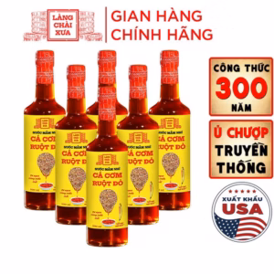 [Kf] Thùng 6 Chai Nước Mắm Nhỉ Cá Cơm Ruột Đỏ Làng Chài Xưa 500Ml/Chai Thủy Tinh Cá Vàng Ngon Vùng Nước Trồi 300 Năm Truyền Thống