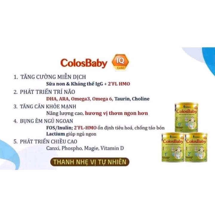 Sữa Bột Colosbaby Iq Pedia,Thanh Nhạt 1000Ig 800G 0+.1+,2+ - Vitadairy - Ảnh 5
