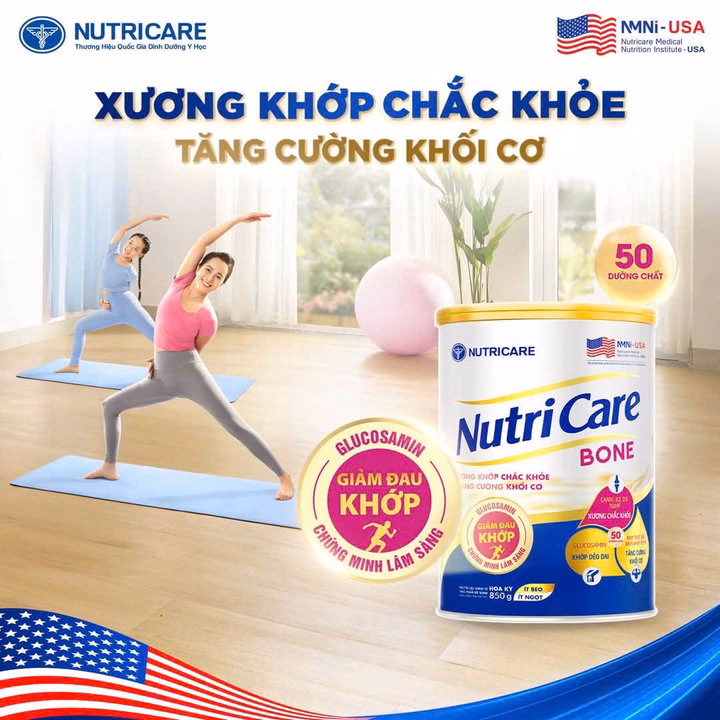 Sữa Nutricare Bone 850G Bổ Xung Canxi Giúp Chắc Khỏe Xương Khớp,Giảm Đau Khớp - Nutricare