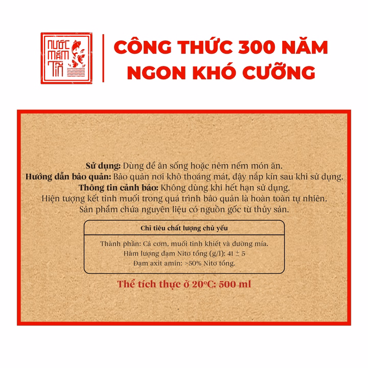 Nước Mắm Tĩn Nhãn Xưa Độ Đạm 41N 500Ml - Nước Mắm Tĩn - Ảnh 2