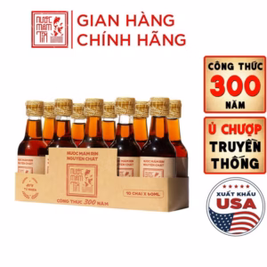 Lốc 10 Chai Nước Mắm Tĩn Nhãn Đỏ Cá Cơm Than Mini 40N 60Ml - Nước Mắm Tĩn