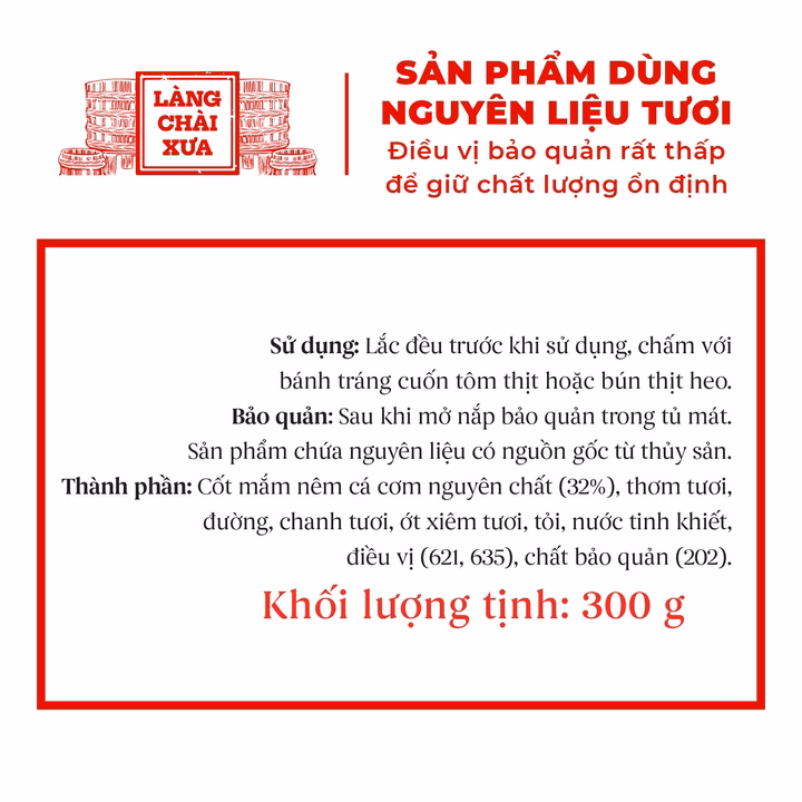 Combo 4 Chai Nước Chấm Pha Sẵn (Mắm Nêm, Nước Mắm Chua Ngọt, Nước Mắm Gừng, Nước Mắm Me) 300G - Làng Chài Xưa - Ảnh 12