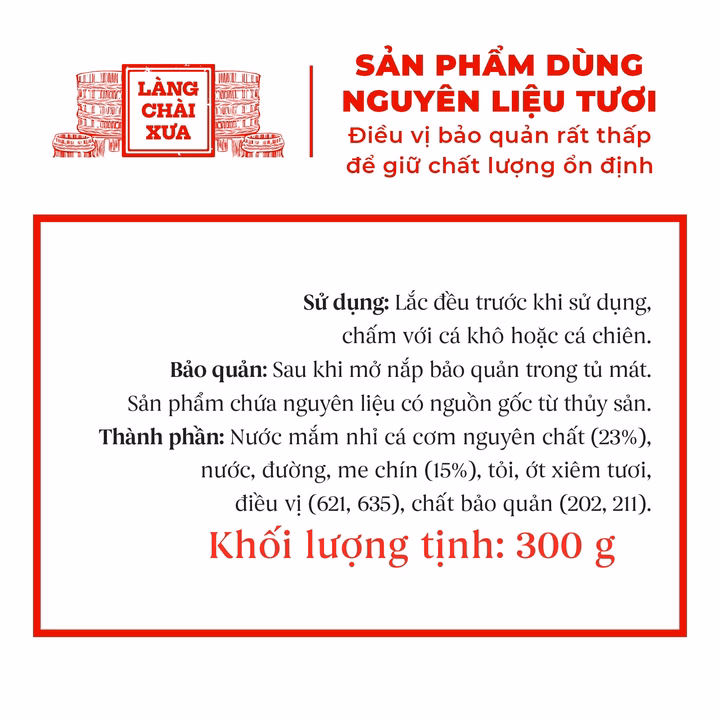 Combo 4 Chai Nước Chấm Pha Sẵn (Mắm Nêm, Nước Mắm Chua Ngọt, Nước Mắm Gừng, Nước Mắm Me) 300G - Làng Chài Xưa - Ảnh 13