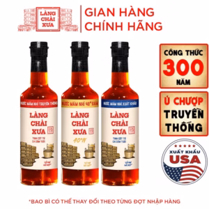 [Combo 3 Chai - 3 Vị] Nước Mắm Nhỉ Nhãn Xanh Xuất Khẩu, Nhãn Đỏ Đậm Đà, Nhãn Vàng Sánh Đặc 500Ml/Chai Thủy Tinh - Làng Chài Xưa