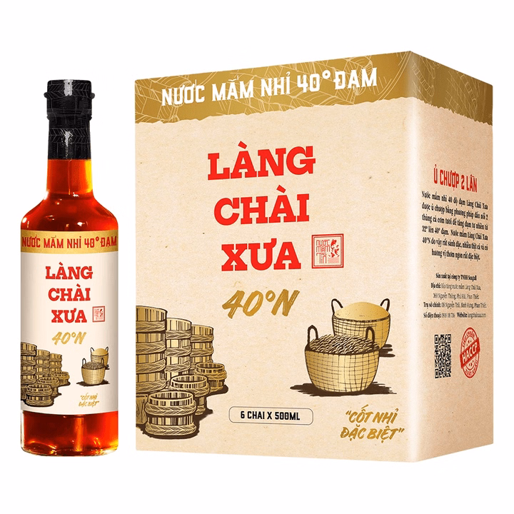 Combo 6 Chai Nước Mắm Nhỉ Nhãn Vàng 40 Độ Đạm 500Ml - Làng Chài Xưa - Ảnh 3