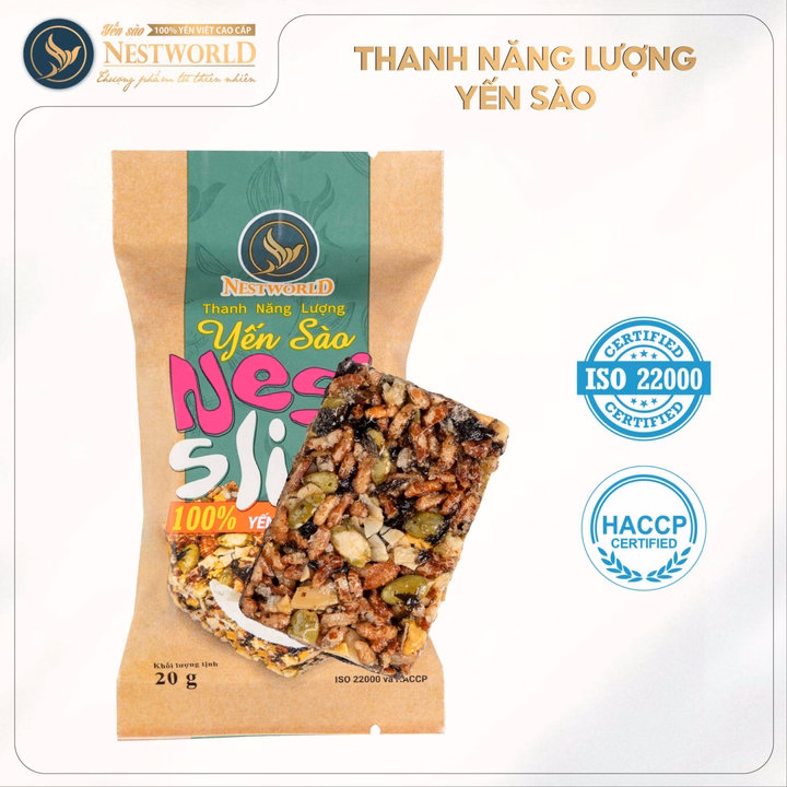 Thanh Năng Lượng Yến Sào Nest Slim Giàu Dinh Dưỡng Cải Thiện Hệ Tiêu Hóa Nestworld 20G
