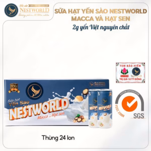 [Thùng 24 Lon] Sữa Hạt Yến Sào Nestworld Macca Và Hạt Sen