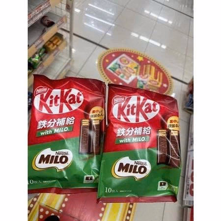 Túi 10 Thanh Bánh Xốp Phủ Sô Cô La Nestle Kitkat Milo Malaysia 160G - Gdn - Ảnh 5