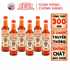 [Thùng 6 Chai] Nước Mắm Nhỉ Cá Cơm Than 525Ml - Làng Chài Xưa