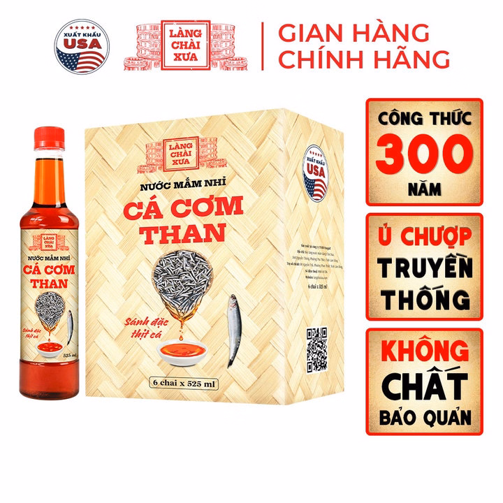 Nước Mắm Nhỉ Cá Cơm Than 525Ml - Làng Chài Xưa