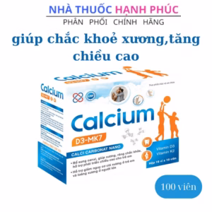 Viên Uống Calcium D3 Mk7 Giúp Bổ Sung Canxi Xương Răng Chắc Khoẻ Hộp 100 Viên-Vinaphar