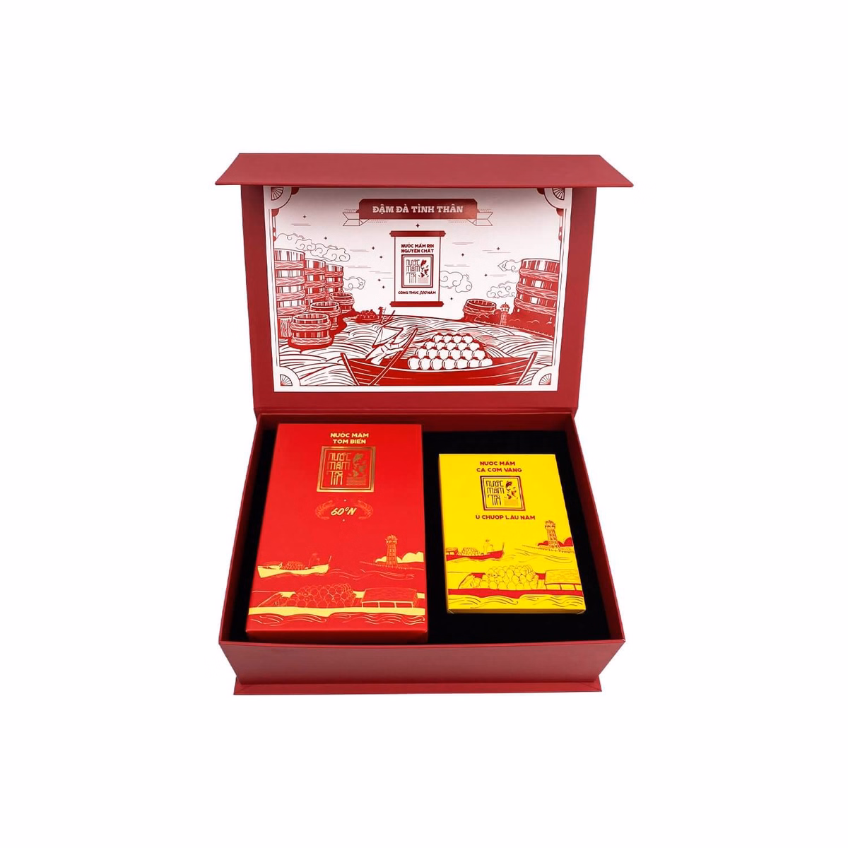 Hộp Quà Đậm Đà Tình Thân Gồm 01 Nước Mắm Tĩn Tôm Biển 60N 500Ml Và 01 Nước Mắm Tĩn Cá Cơm Ruột Đỏ 250 Ml - Nước Mắm Tĩn - Ảnh 14