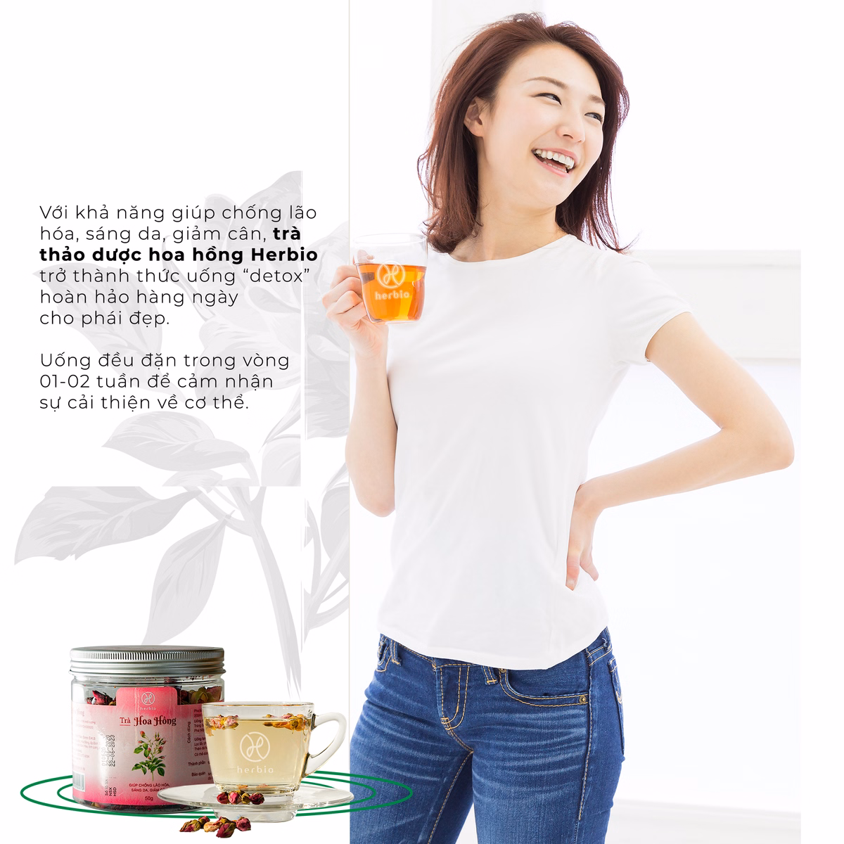 Trà Hoa Hồng 50G - Herbio - Ảnh 3