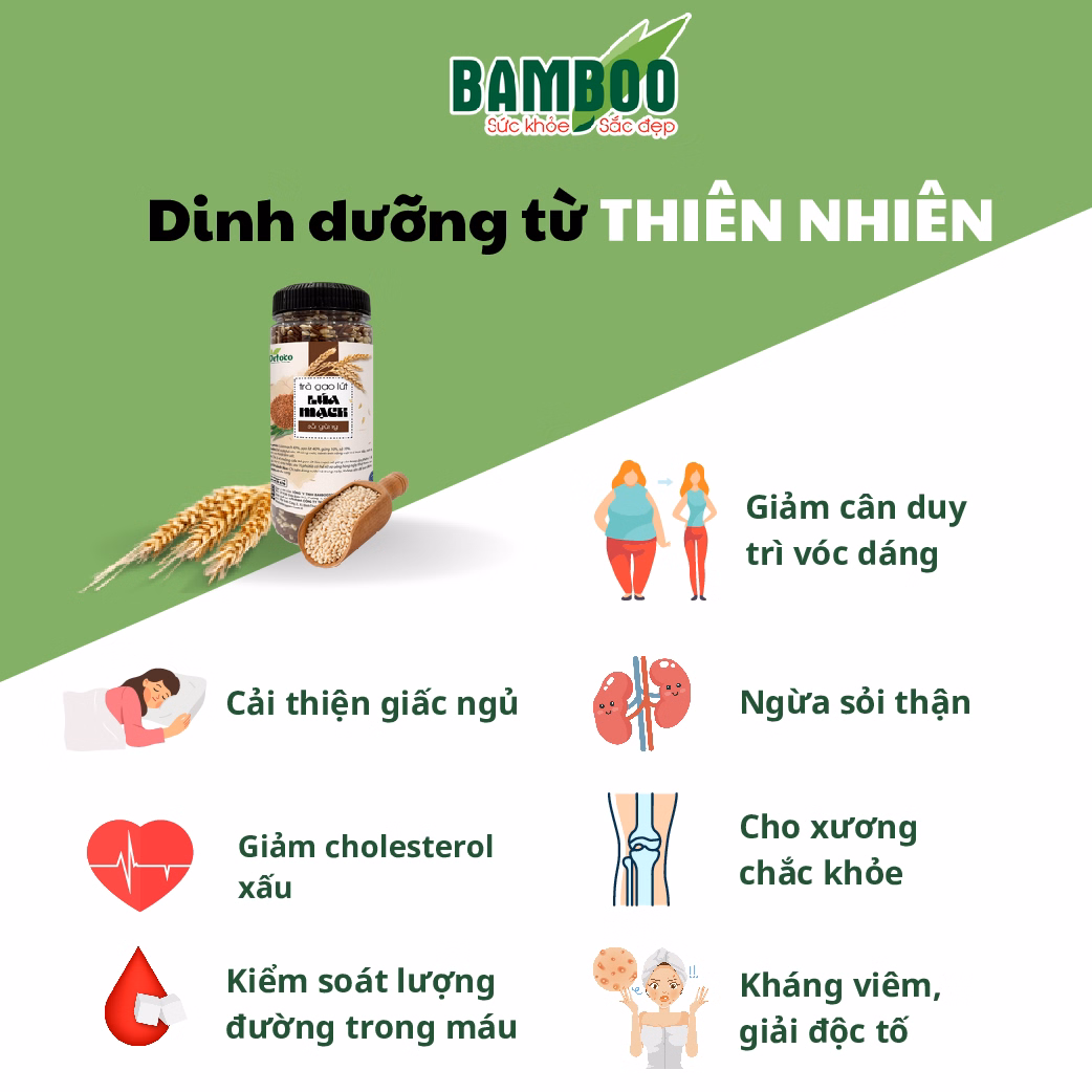 Trà Gạo Lứt Lúa Mạch Gừng Sả 350G - Bamboo - Ảnh 6