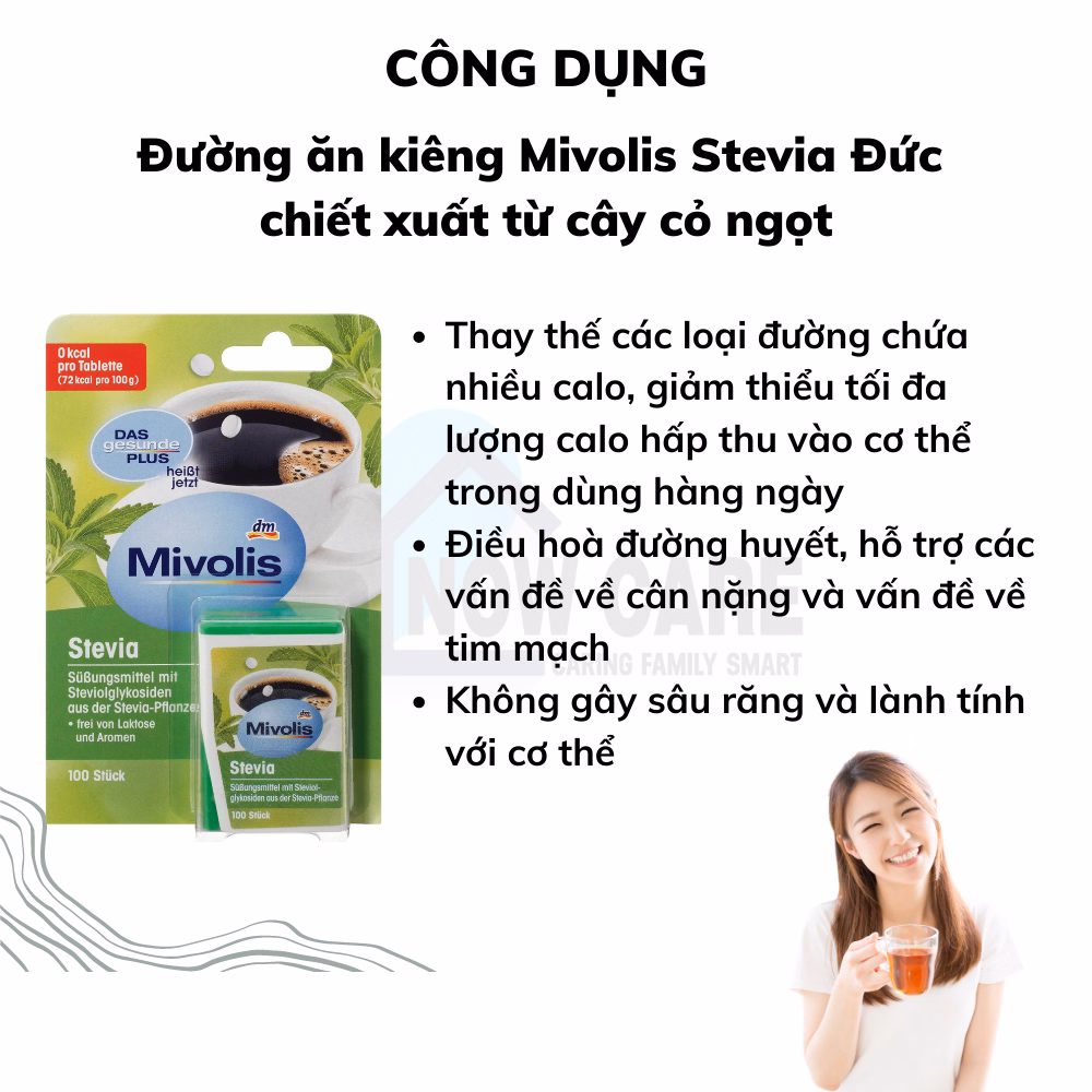 Đường Ăn Kiêng Stevia Đức Chiết Xuất Từ Cây Cỏ Ngọt - Mivolis - Ảnh 4